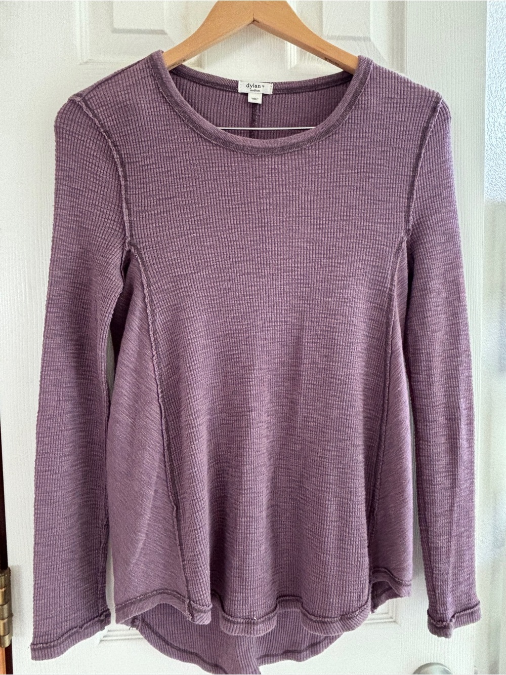 dylan lavender waffle knit long sleeve top